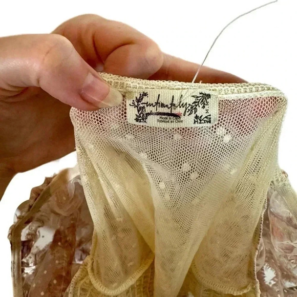 NEW Free People Intimately Silverlake Picnic Cami Sheer Smocked Puff Sleeve Top - Picture 6 of 8